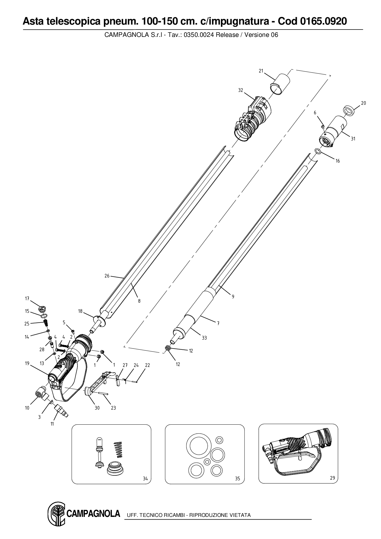 0165.0920_Asta telescopica pneumatica 100-150 cm.